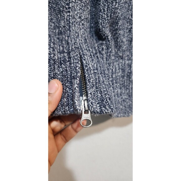 BANANA REPUBLIC TWEED FULL ZIP KNIT CARDIGAN JACKET SIZE MEDIUM BLUE - Picture 5 of 9